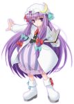  1girl crescent female hat long_hair patchouli_knowledge purple_hair solo touhou wapokichi 