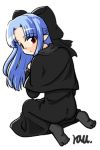  00s 1girl blue_hair half_updo len lowres melty_blood pointy_ears red_eyes solo tsukihime type-moon 