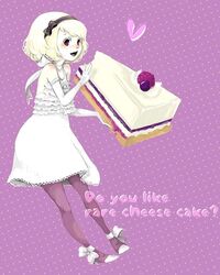  cake cotan dress elbow_gloves food frills gloves legwear lipstick makeup minigirl pantyhose pastry ribbon thigh-highs 