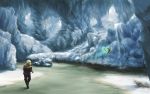  1boy 1girl background bad_id blonde_hair cave cb fantasy ice nature pixie scenery walking 