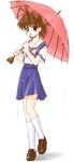  antenna_hair clannad furukawa_nagisa rain school_uniform serafuku umbrella 