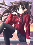  1girl fate/stay_night fate_(series) solo thigh-highs tohsaka_rin twintails two_side_up zettai_ryouiki 