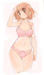  1girl bra brown_eyes hips lingerie momiji_mao orange_hair original panties solo underwear underwear_only wide_hips 