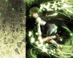  1girl antennae aojiru_(shiro_to_kuro_no_mukyou) cape female fireflies firefly green_eyes green_hair solo touhou wriggle_nightbug 