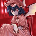  1girl bat_wings female hat lowres remilia_scarlet sakumo sakumo_(karatama) solo touhou wings 