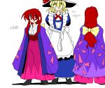  2girls blonde_hair elbow_gloves female gloves japanese_clothes kana_anaberal kieyza kotohime multiple_girls phantasmagoria_of_dim._dream redhead touhou touhou_(pc-98) 