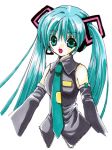  1girl detached_sleeves green_eyes green_hair hatsune_miku long_hair lowres oumi_neneha solo traditional_media twintails vocaloid 