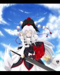  animal_ears auer blush female highres inubashiri_momiji jpeg_artifacts resizing_artifacts shameimaru_aya shield sword tail touhou weapon wolf_ears wolf_tail 