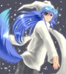  1boy blue_hair eyepatch follower_(yagisaka_seto) hat lowres male_focus oekaki original scarf snow snowing solo yagisaka_seto 