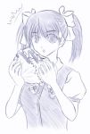  1girl cabbage ever_17 lowres matsunaga_sara monochrome purple solo 