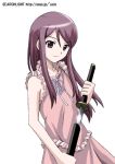  1girl cross_channel dress kirihara_touko long_hair lowres midori_(searchlight) smile solo sword weapon 