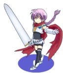  1boy angelous_lazward lowres male_focus oekaki original purple_hair scarf solo sword weapon yagisaka_seto 