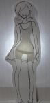  1girl cutout dress lowres monochrome original panties paper_child papercraft photo sirahase sketch solo sundress underwear 
