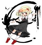  1girl blonde_hair darkness female hair_ribbon hyara oekaki outstretched_arms red_eyes ribbon rumia short_hair solo spread_arms the_embodiment_of_scarlet_devil touhou youkai 