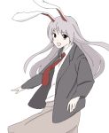  1girl animal_ears blazer female kajiki necktie rabbit_ears red_necktie reisen_udongein_inaba solo touhou 