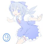  (9) 1girl cirno dress female flat_color lowres nu_(plastic_eraser) pale_color phantasmagoria_of_flower_view simple_background solo touhou white_background 