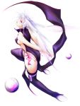  1girl breasts medium_breasts sideboob solo spiral_(artist) spiral_(senra_garou) thigh-highs violet_eyes white_hair 