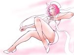 1girl bandage cap_white elite_beat_agents hat high_heels nurse nurse_cap osu!_tatakae!_ouendan pink pink_hair ribbon shoes short_hair solo 