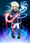  1girl dress elf mabinogi magic magic_circle pantyhose pointy_ears red_eyes solo 