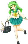  1girl alternate_costume female kochiya_sanae michii_yuuki school_uniform serafuku solo touhou 