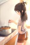  1girl apron cooking hand_on_hip hips long_hair ponytail shorts solo to_love-ru yuki_usagi_(mofurafu) yuuki_mikan 