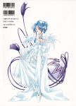  angel_flavor artbook bell blue_hair bow closed_eyes hair_ornament highres nanase_aoi wings 