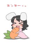  &gt;_&lt; animal_ears carrot chibi closed_eyes female inaba_tewi lowres rabbit_ears touhou 