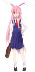  1girl alternate_costume animal_ears female mokeo rabbit_ears reisen_udongein_inaba school_uniform serafuku solo touhou 