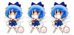  (9) 1girl bow chibi cirno female phantasmagoria_of_flower_view sato sato_(hekiga_ni_nemuru) touhou 