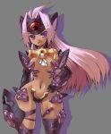  1girl android breasts cleavage cyborg dark_skin elbow_gloves gloves hips long_hair purple_hair solo t-elos thigh-highs violet_eyes wide_hips xenosaga xenosaga_episode_iii yukimura_tsubame 