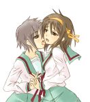  2girls jhonwalker licking multiple_girls nagato_yuki suzumiya_haruhi suzumiya_haruhi_no_yuuutsu tongue yuri 