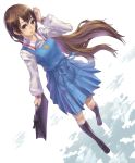  1girl 2d bag brown_hair hiromi_yuasa long_hair outdoors school_bag school_uniform serafuku solo true_tears yuasa_hiromi 