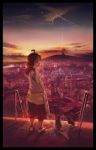  00s 1girl cat cityscape flcl highres hood little_red original solo stairs studio_qube 