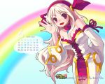  1girl breasts calendar iris_(latale) large_breasts latale official_art ribbon solo violet_eyes wallpaper white_hair 