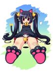  animal_ears bell blue_hair cat_bells cat_ears cat_tail chirorian jingle_bell kooh long_hair pangya pink_eyes tail tongue twintails 