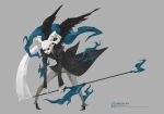 black_wings death death_(entity) horns okamaru_shikhi original scythe shinigami skull wings 