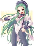  blush fang green_hair katahira_masashi long_hair pantyhose suzumiya_haruhi_no_yuuutsu tsuruya very_long_hair 