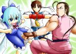  crossover hibiki_dan kanno_takanori kasugano_sakura m.u.g.e.n school_uniform serafuku street_fighter touhou 