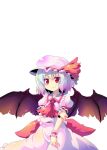  gradient_hair hat multicolored_hair red_eyes remilia_scarlet short_hair sw touhou wings wrist_cuffs 