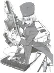  car flcl freckles fur_hat goggles gun hat highres kitsurubami left-handed military military_uniform monochrome motor_vehicle rifle sadamoto_yoshiyuki sniper_rifle solo trigger_discipline uniform vehicle weapon 