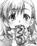  gofu hot_dog misaka_mikoto monochrome sketch to_aru_majutsu_no_index traditional_media 