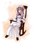  bad_id chair closed_eyes crescent hat kirisato_itsuki long_hair patchouli_knowledge purple_hair ribbon sitting sleeping solo touhou 