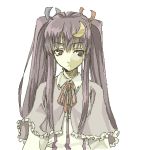  alternate_hairstyle bad_id bust capelet crescent expressionless long_hair lowres maou no_hat no_headwear oekaki patchouli_knowledge purple_hair solo touhou twintails 