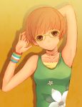  hijiri_ruka persona persona_4 satonaka_chie short_hair tank_top wristband yellow-framed_glasses 