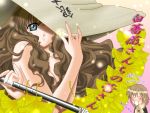  admiration brown_hair curly_hair derivative_work ginkgo ginkgo_biloba ginkgo_nut jewelry long_hair maria-sama_ga_miteru nude parody pink_nails ring satou_sei smile tongs toudou_shimako yami_to_boushi_to_hon_no_tabibito 