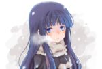  blue_hair breath furude_rika higurashi_no_naku_koro_ni nekokun scarf snow 