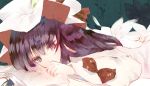  book hat long_hair patchouli_knowledge prino_hawell purple_eyes purple_hair ribbon solo tears touhou violet_eyes 