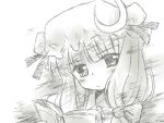  1girl book female lowres monochrome patchouli_knowledge solo touhou yuugiri yuugiri_(artist) 