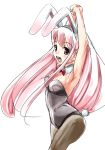  animal_ears bunny_girl bunnysuit choker long_hair mishima_hiroji pantyhose pink_hair rabbit_ears 