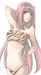  1girl bikini murakami murakami_mame oni pink_hair solo swimsuit tiger_print urusei_yatsura 
